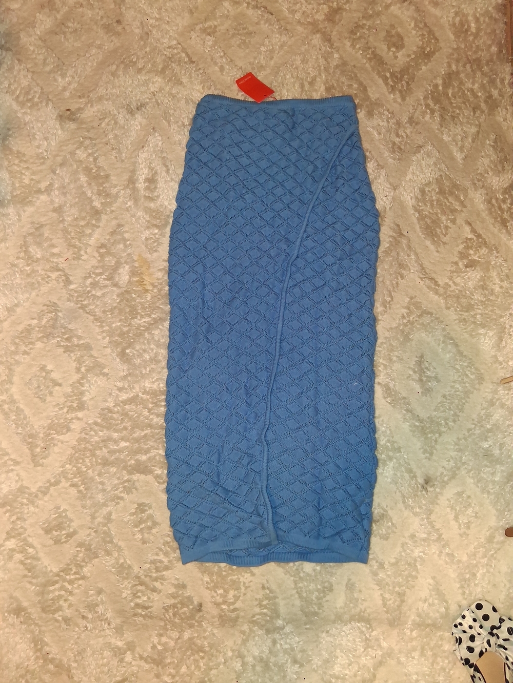 Olivaceous Blue Textured Knit Midi Coverup